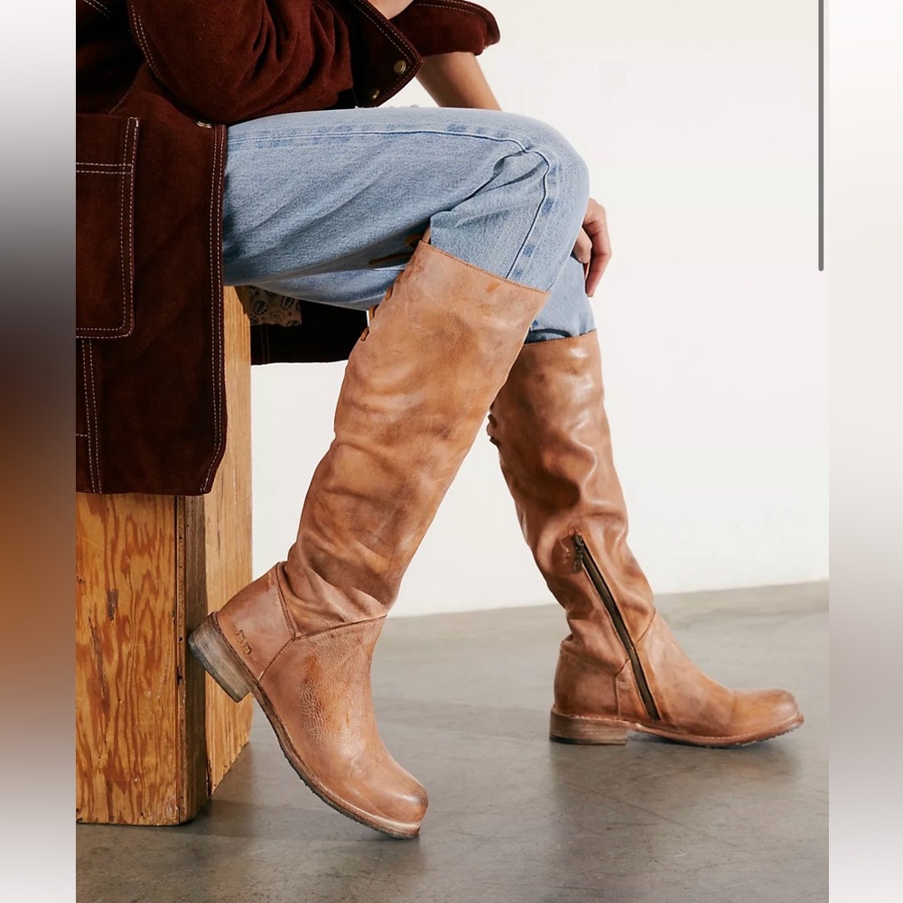 Brown Leather Knee-High Boots